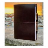 Aegean Leather Pasaport ( A6 ) Deri Defter Kılıfı Coffee - Kahverengi
