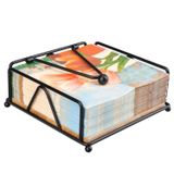 Aeibun Ağırlık Kollu Masa için Metal Peçete Tutacağı - Ahşap Tabanlı Mutfak Masası için Düz Kağıt Peçeteler, Kokteyl, Banyo, Parti, Oda Dekoru için Çiftlik Evi Doku Tutucu Dispenseri