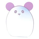 Aeisage Çocuklar için Makyaj Aynası Kawaii Kompakt Masaüstü Aynası Kızlar için Masa Aynası Mor Panda Ayaklı Aynalı Masa için Sevimli, 15 x 20 x 1,3 cm