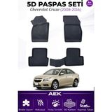 AEK Modern Chevrolet Cruze 2009-2016 Araca Özel Havuzlu "karbon" Paspas Takımı - Siyah