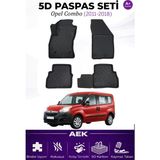 AEK Modern Opel Combo 2011-2018 Araca Özel Havuzlu "karbon" Paspas Takımı - Siyah