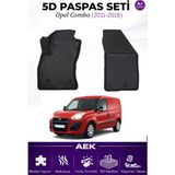 AEK Modern Opel Combo 2011-2018 Panelvan Araca Özel Havuzlu "karbon" Paspas Takımı - Siyah