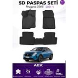 AEK Modern Peugeot 3008 2024+ Araca Özel Havuzlu "karbon" Paspas Takımı - Siyah