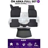 AEK Modern Skoda Kamiq 2019+ 5d Karbon Paspas Takımı +3d Pvc Bagaj Havuzu Set - Siyah