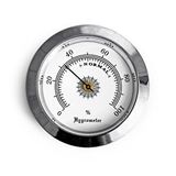 Aek-Tech Analog Higrometre Nem Ölçer Humidor Puro Kutusu İçin Metal Çerçeve Beyaz 50mm Gümüş