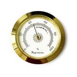 Aek-Tech Analog Higrometre Nem Ölçer Humidor Puro Kutusu İçin Metal Çerçeve Sarı-beyaz 50mm Gümüş