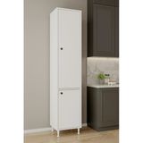 Aeka AE-2028 Soft 2 Kapaklı Çok Amaçlı Dolap 40x180 cm Raflı Dar Yüksek Boy Banyo Çok Bölmeli Depolama Dolabı