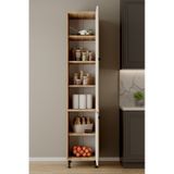Aeka AE-2028 Soft 2 Kapaklı Raflı Dar Yüksek Boy Banyo Çok Bölmeli 40x180 cm Beyaz Çok Amaçlı Dolap