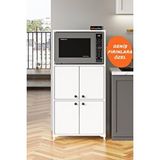 Aeka Ae-2065 Nergis Beyaz Çok Amaçlı Mutfak Dolabı ve banyo Dolabı, 4 Kapaklı, Mikrodalga Fırın Dolabı,raflı