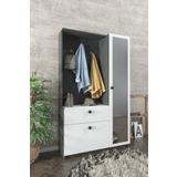 Aeka Ae-3042 Reina Aynali Delux Vestiyer Ayakkabilik Portmanto Takimi Antrasit Gri /Beyaz