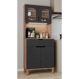 Aeka AE-9001 Barista Atlantik Çam/Antrasit 79.6 x 40 x 195.8 cm Çok Amaçlı Kahve Köşesi Mutfak Kiler Dolabı