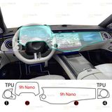 Ael-Tech Mercedes S Class Uyumlu Dijital Gösterge,navigasyon,menfez 9h Nano Ekran Koruyucu 4lü Set 2026-2027
