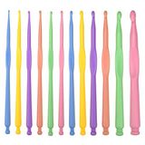 Aelike plastik tığ kancası, seyahat için, ergonomik set, artritik eller için, 12'li paket 2 – 10 mm plastik iğneler, çeşitli yün kalınlıkları için, yeni başlayanlar için çocuk seti