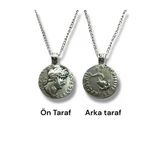 Aelius Caesar Figürlü Roma Para (Sikke) Kolye - Çift Taraflı – 1 Adet – 60 Cm Zincirl Metal Kolye