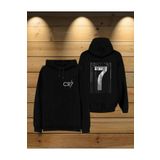 AEMİ Erkek Cristiano Ronaldo Cr7 Forma Özel Tasarım Baskılı Kapşonlu Sweatshirt Hoodie