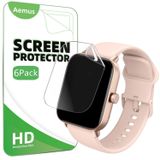 Aemus IDW13 / IDW15 / IDW19 Akıllı Saat için Ekran Koruyucu 1,8 inç (6 Paket) Tam Kapsama Şeffaf TPU Film Woneligo/Fitpolo/MILOUZ SmartWatch ile Uyumlu