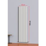 AEON Hestia Alüminyum Dikey Radyatör 150 X 45 Kırık Beyaz 5 Dilim