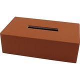 Aeris Bronz Deri Mendil Kutusu - Standart