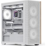 Aero Cool D501A White 850W 80+ Gold, 4X12CM A-Rgb Fanlı, Ahşap Ön Panel Detaylı, Tempered Cam Yan ve Mesh Ön Panel, USB Type-C, Atx Bilgisayar Kasası (AE-D501A-WH850GD)