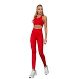 Aero Motion Premium - Desenli Kırmızı Yüksek Bel Push-Up Toparlayıcı Tayt Kırmızı XS