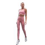 Aero Motion Premium - Desenli Pudra Yüksek Bel Push-Up Toparlayıcı Tayt Pudra M