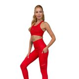 Aero Motion Premium - Kırmızı Çapraz Askılı Kaplı ve Destekli Bra Spor Sütyeni (Kırmızı, XS)