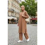 Aerobin Kumaş Tunik Pantolon Ikili Takım 4144-03 Camel - 38 - 40