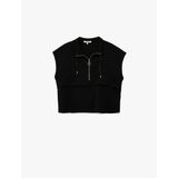 Aerobin Kumaş Yarım Fermuarlı Kolsuz Sweatshirt