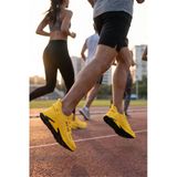 Aeroknit Zumba – Nefes Alabilen Çorap Ayakkabı Esnek Triko Dokulu Ultra Hafif Kadın Erkek Spor Ayakkabı Günlük Koşu Ve Fosforlu Sarı Turuncu Yavru Ağzı Unisex Yürüyüş Ayakkabısı