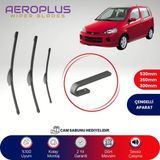 Aeroplus Daihatsu YRV 2000-2005 Ön Arka Muz Silecek Takımı