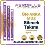 Aeroplus Nissan Qashqai +2 2008-2013 Ön Arka Muz Silecek Takımı