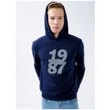 Aeropostale E-NUMBER Kapüşon Yaka Baskılı Lacivert Erkek Sweatshirt