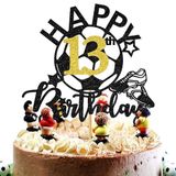 Aeryourtar Parlak Futbol Mutlu 13. Doğum Günü Pastası Üstü, Futbolcular Oyuncaklar/Futbol Futbol Temalı Parti Pastası Süslemeleri, 13 Yaşında Doğum Günü Pastası Top Parti Süslemeleri Erkek Kız Çocuk