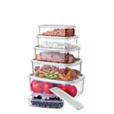 AES HOME 6 lı Set Dikdörtgen Saklama Kabı Seti - Platin Serisi Beyaz