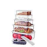 AES HOME 6 lı Set Dikdörtgen Saklama Kabı Seti - Platin Serisi Beyaz