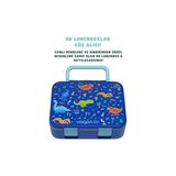 Aesco 1000ML Lunchbox Tek Katlı 3 Bölmeli Kulplu Abs Plastik Çocuk Sefer Tası Yemek Kutusu (Lacivert) - 0,5 L