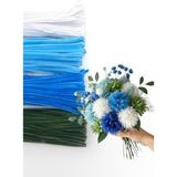 Aesco 100'LÜ Tüylü Tel Şönil, 30 Cm, Çiçek Yapımına Uygun - 41 Delft Blue