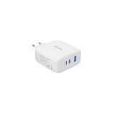 Aesco 100W Gan 3 Portlu Usb-C + Usb-A Şarj Aleti Qc5.0 Pd, Ipad,,, Notebook, Uyumlu Hızlı Şarj Cihazı + 100W Type-C Şarj Kablosu 2 Metre - 00-Siyah - Beyaz