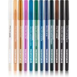 Aesco 12 Renk Neon Ultra Yağlı Jel Göz Kalemi Renkli Eyeliner Renkli - 001 Glitzy Brown