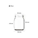 Aesco 190 ml Şeffaf Kavanoz 190 cc Konserve Metal Kapaklı Cam Kavanoz 6 Adet