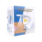 Aesco -2.5X130 mm 5X24 mm LED Aydınlatmalı Büyüteç,masa Üstü Metal Hortum MANDALLI-MG15124-C ( Lisinya )