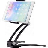 Aesco 2-In-1 Fonksiyonlu 5.1-12 Inch Tablet-Telefon Tutacağı Mutfak Masaüstü Dolap Duvar Montaj Tutucu Standı Siyah