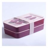 Aesco 2 Katlı Mikrodalga Uyumlu Yemek Saklama Kabı Beslenme Kutusu Sporcu Öğrenci Okul Işyeri Sefer Tası Mor - 0,5 x 7 cm