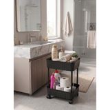 Aesco 2 Katlı Tekerlekli Organizer Sepet, 28X17 Cm, Beyaz/antrasit Gri, Banyo ve Mutfak Organizeri(Antrasit) - 001-Renkli