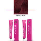 Aesco 2 Li Set Premium 5.20 Açık Viyole - Kalıcı Krem Saç Boyası 2 x 50 G Tüp