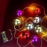 Aesco 2 Metre 10 LED Pilli 2 Kademeli Parlak Top LED Yılbaşı Ağacı Süsü Mz-3