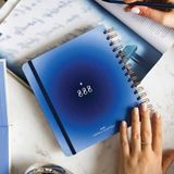 Aesco 2026 Spiralli Haftalık Kare Ajanda 12 Aylık - Mavi Aura - 41 Delft Blue