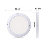 Aesco 20W Gece Gündüz Sensörlü Sıva Üstü Tavan Armatür Cata Bologna Slim Kasa Panel LED Armatür 2100 Lm (Beyaz Işık)