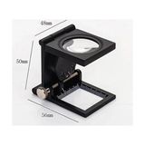 Aesco -28X28 mm Katlanır Sayaçlı Metal Lüp, 2 LED Işıklı Büyüteç Tekstil TH9005A ( Lisinya )