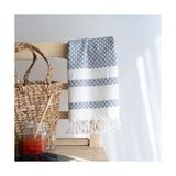 Aesco 2'li Peştemal Havlu Seti,peştemal Plaj Havlusu, Hamam, Çocuk Peştamal, (100X47-PEŞKIR), (100X180-PEŞTAMAL) (Gri) - 001-Beyaz